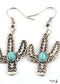 Boho Earrings, RH Dangle Earrings, Blue Cactus